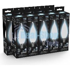Лампа cветодиодная Filament Свеча на ветру 9W 610lm 4100К Е14 milky LED