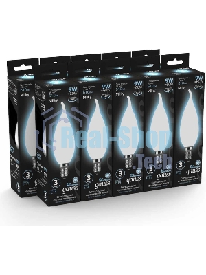 Лампа cветодиодная Filament Свеча на ветру 9W 610lm 4100К Е14 milky LED