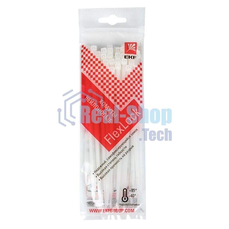 Хомут EKF plc-fl-ctsw-3.6x150 P6.6 стандартный (б), 3.6x150 (100шт) FlexLock PROxima