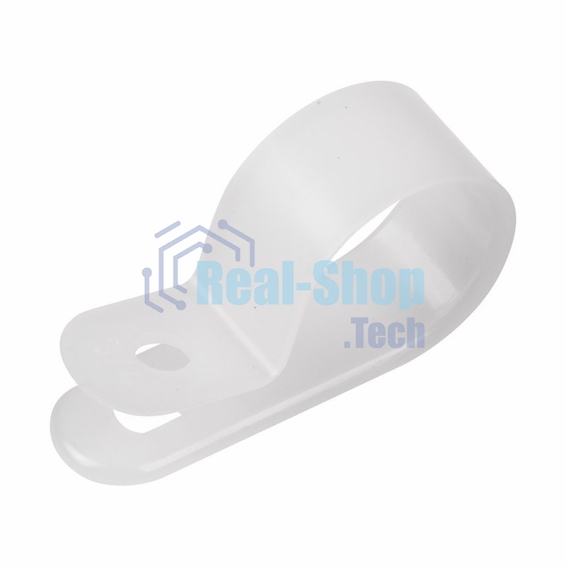 Кабельная скоба под винт Rexant 20 мм, белая, упаковка 50 шт.