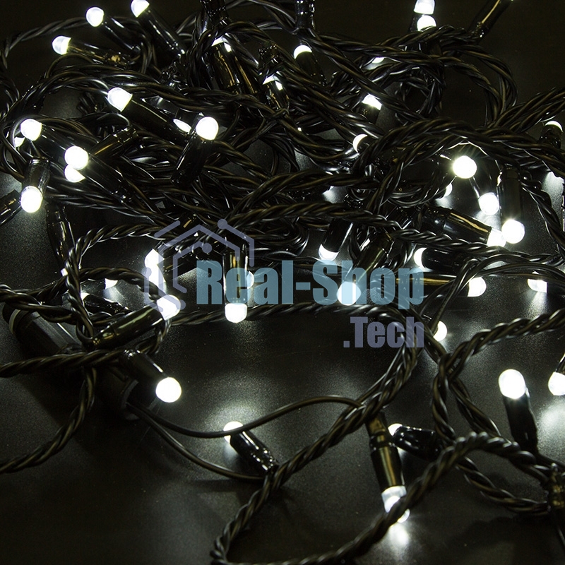 Гирлянда Neon-night Нить 10м, постоянное свечение, черный ПВХ, 230В, белый