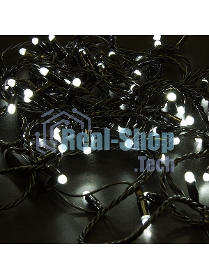 Гирлянда Neon-night Нить 10м, постоянное свечение, черный ПВХ, 230В, белый