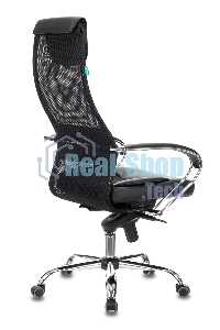 Кресло руководителя Бюрократ CH-609SL/BLACK TW-01 TW-11 черный, спинка сетка, искусст.кожа/ткань, крестовина хром