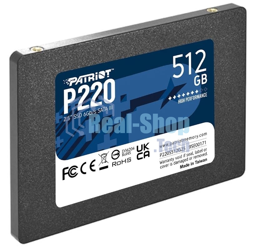 Накопитель SSD Patriot P220, 512Gb, SATA III, 2.5