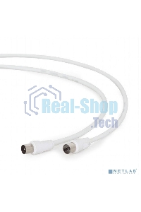 Кабель телевизионный Cablexpert CCV-515-W-3M, Coaxial M/F, белый, 3м