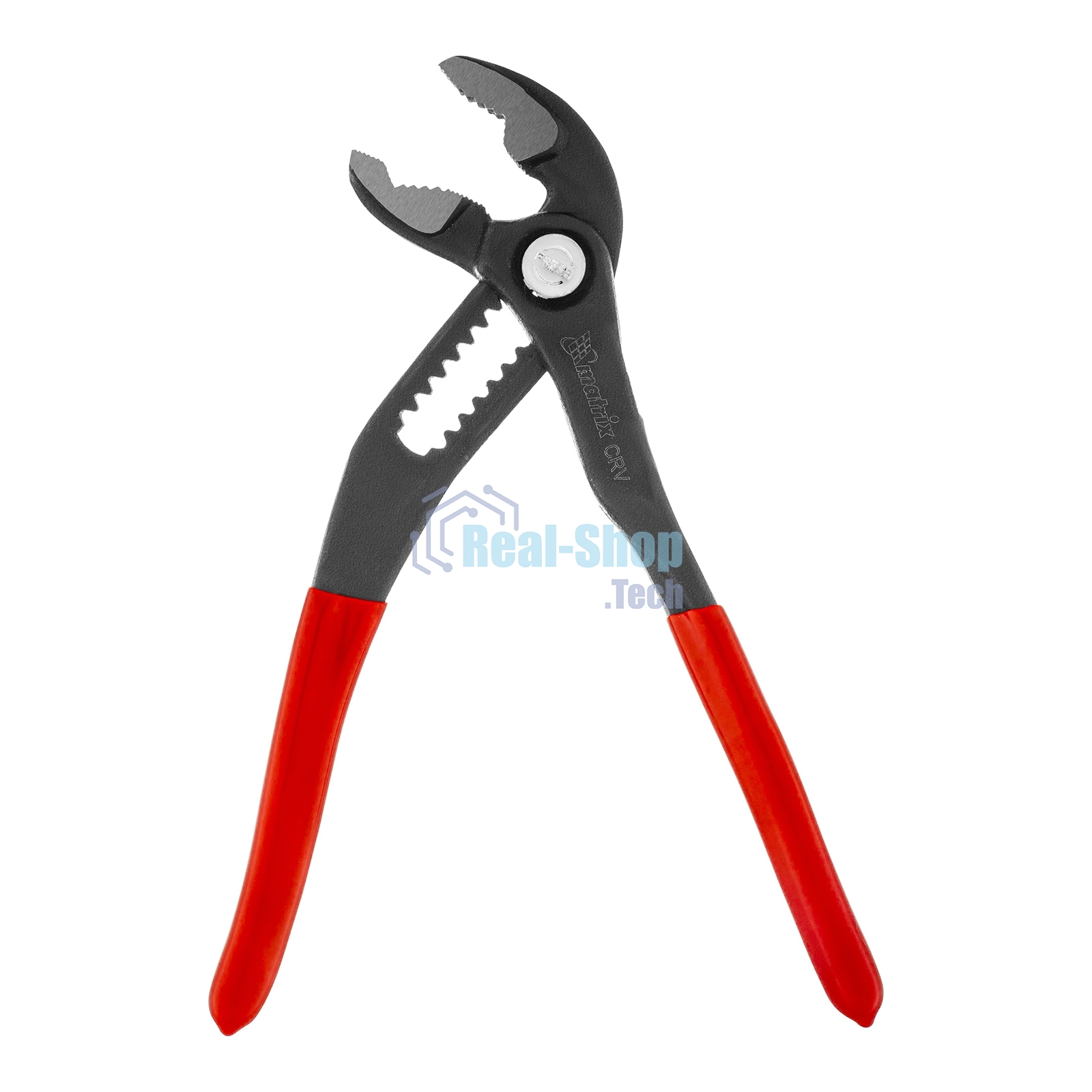 Переставные клещи Matrix 180 мм, кнопочный механизм, хром-ванадий, обливные рукоятки