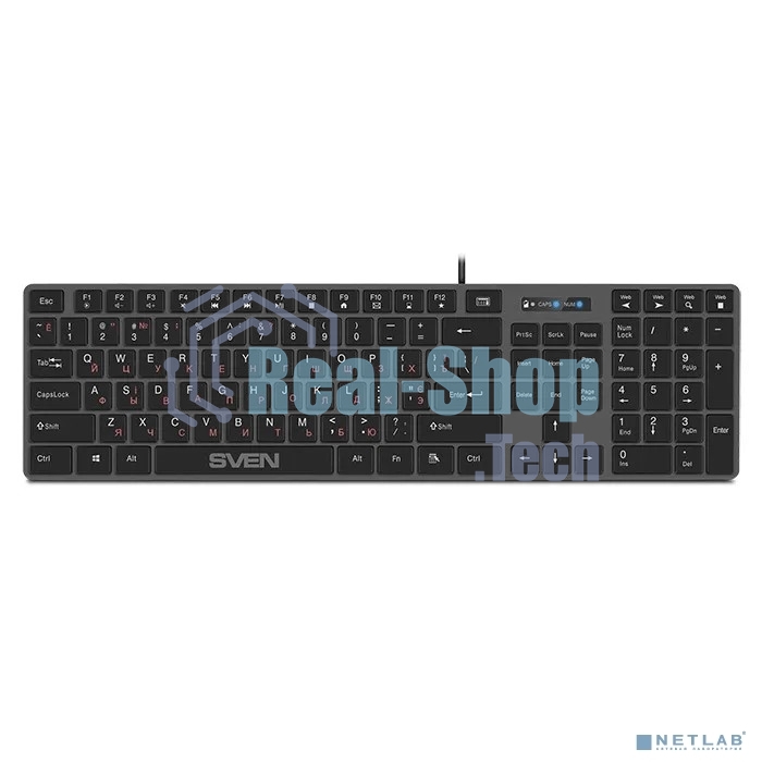 Клавиатура проводная SVEN KB-E5000 серый металлик (slim, 109 кл., USB)