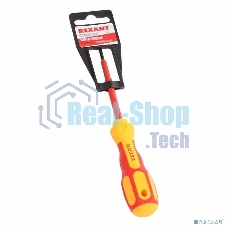 Отвертка Rexant шлицевая диэлектрическая SL5 х 125 мм, до 1000 В, двухкомпонентная рукоятка