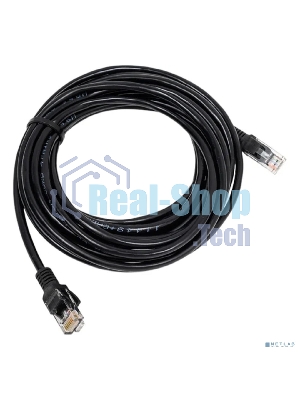 Патч-корд медный UTP Cablexpert PP10-5M/BK cat.5e, 5м, литой, многожильный, черный