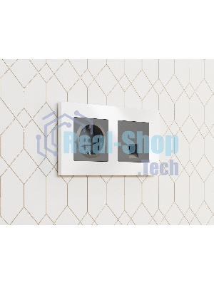 Комплект механизма компьютерной розетки ALFA Антрацит серый RJ-45(8P8C) CAT6 с шторкой QUANT (AP6620, VM188) MA662010