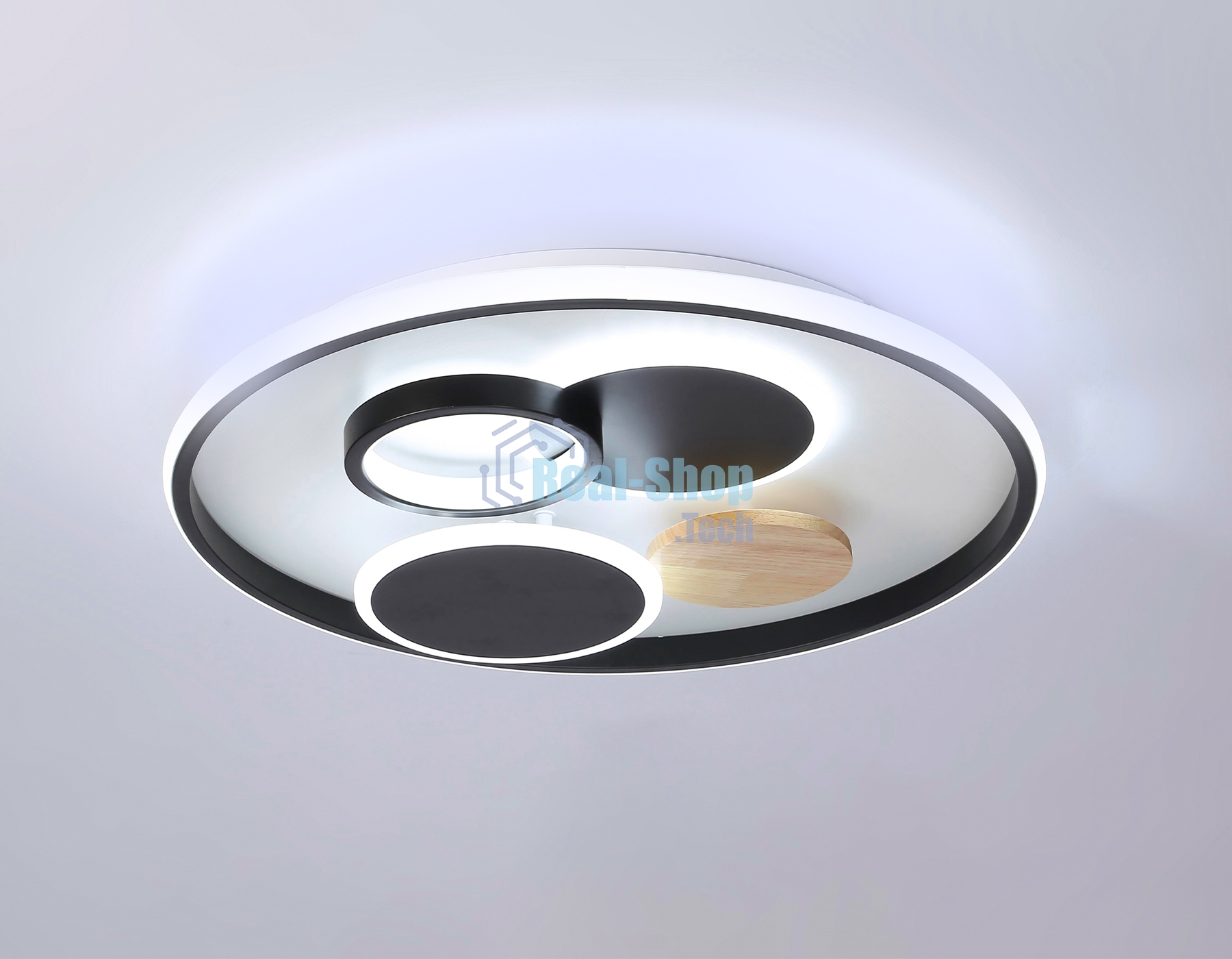 Светильник Ambrella light FL4802 WH/BK белый/черный 3000K-6400K 70W D500*95 (ПДУ ИК)