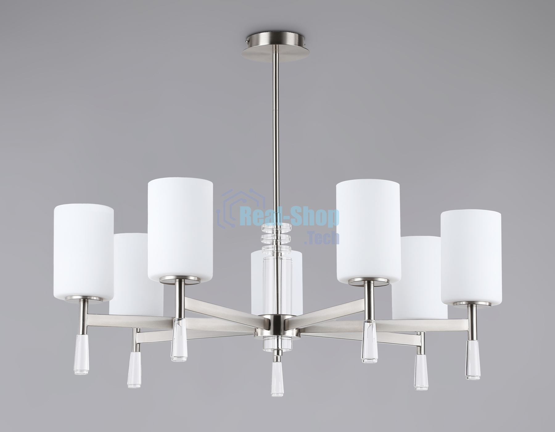 Люстра Ambrella light LH56253/7 SN/FR никель/белый матовый E27/7 max 60W D750*590