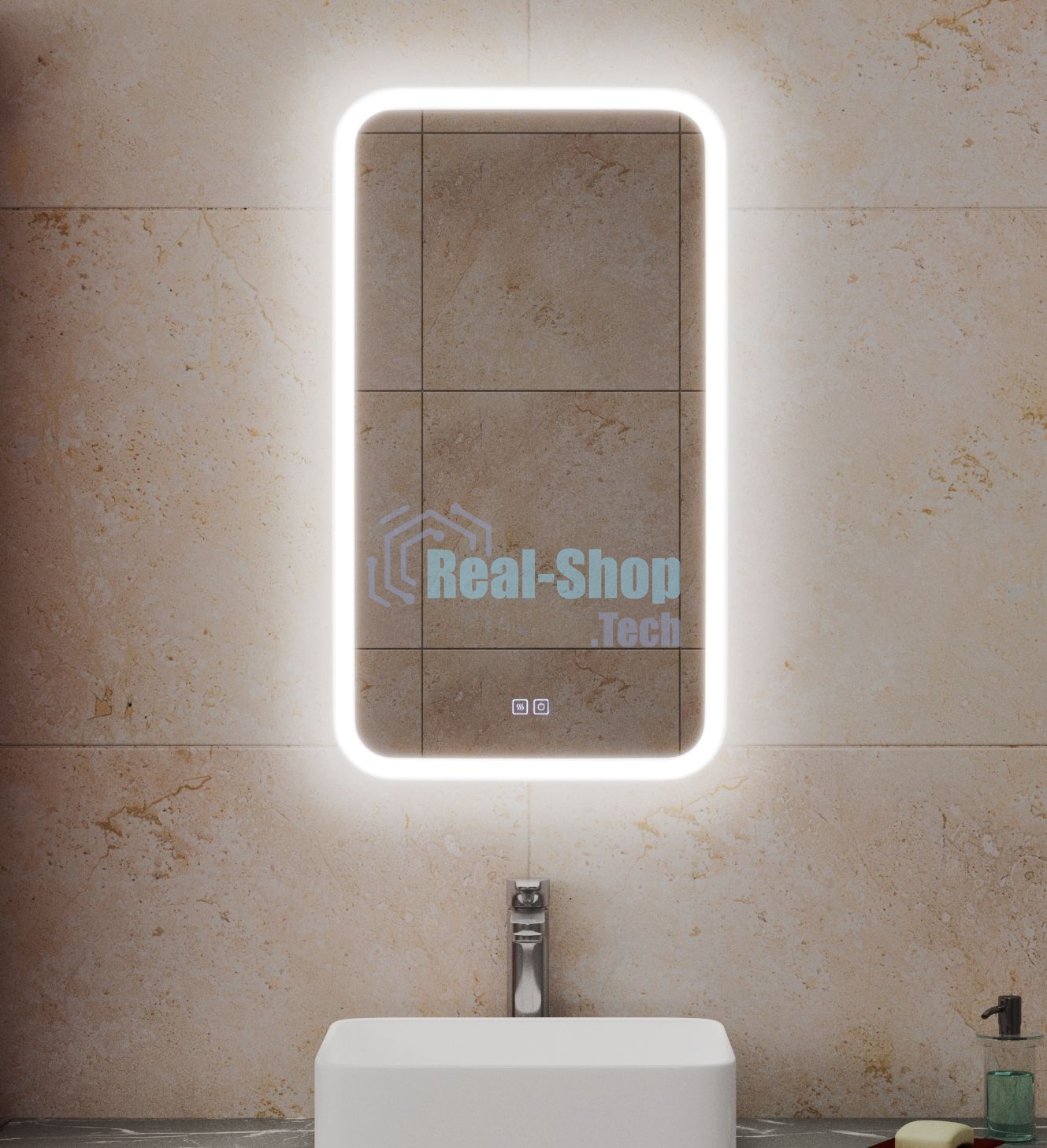 Зеркало Bau Stil 40х70, LeD подсветка, сенсор, антипар, пластиковый защитный корпус