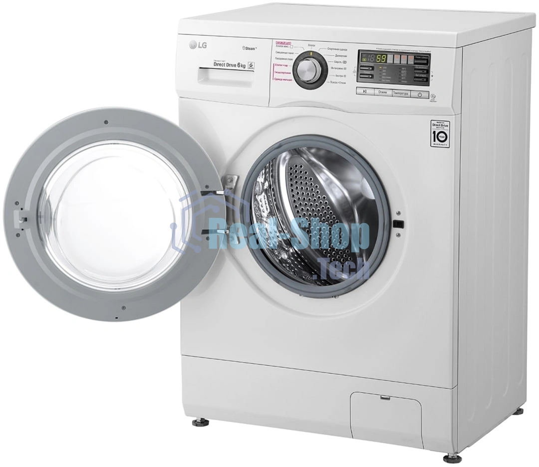 Стиральная машина LG F12M7NDS1 белый, загрузка фронтальная 6 кг, 1200 об/мин, класс A