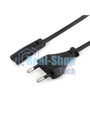 Кабель питания для ноутбуков, аудио/видео техники Gembird PC-184-VDE-1.8М, 1,8м, VDE, 2-pin, черный, пакет