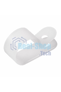 Кабельная скоба под винт Rexant 20 мм, белая, упаковка 50 шт.