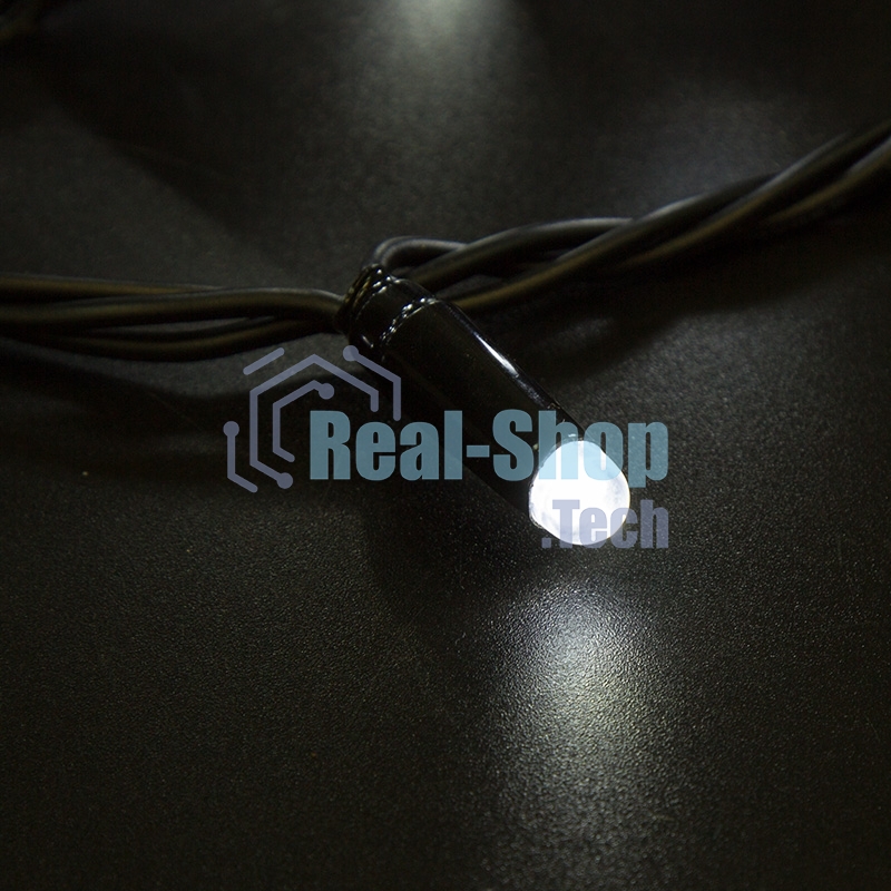 Гирлянда Neon-night Нить 10м, постоянное свечение, черный ПВХ, 230В, белый