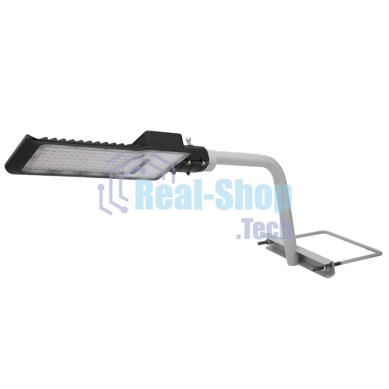 Кронштейн для консольного светильника Rexant приставного монтажа 1 хомутом серый (сталь 2мм, 625x460x280 Ø57)