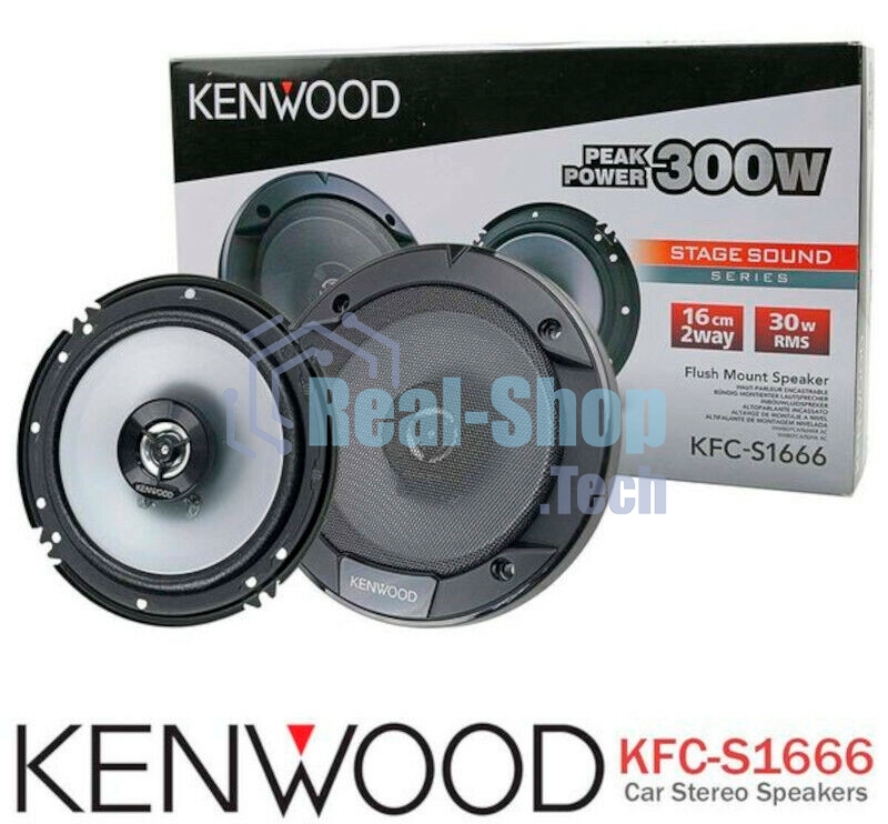Колонки автомобильные Kenwood KFC-S1666 330Вт 87дБ 4Ом 16см (6.5дюйм) (ком.:2кол.) коаксиальные двухполосные