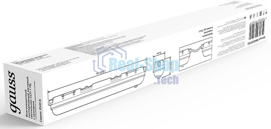 Светильник светодиодный лин Gauss СПП-176 EVO 18W 1980lm 6500K 200-240V IP65 600x76x82мм ИК-сенс и соед в лин LED