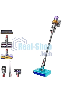 Пылесос вертикальный Dyson V15s Detect Submarine (448798-01) серый, питание от аккумулятора, 240 Вт, уборка влажная/сухая, пылесборник 0,76 л, работа от АКБ max 60 мин.