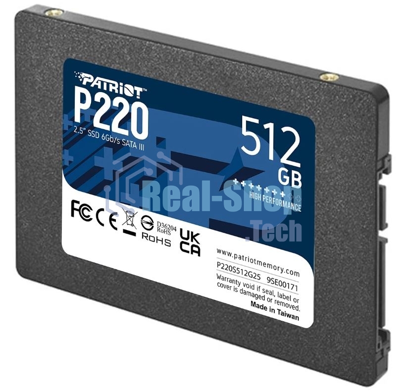 Накопитель SSD Patriot P220, 512Gb, SATA III, 2.5