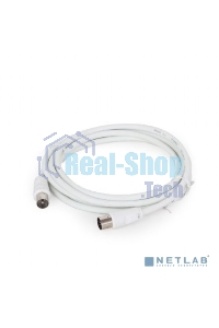 Кабель телевизионный Cablexpert CCV-515-W-3M, Coaxial M/F, белый, 3м