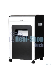 Шредер Deli E9917-EU черный/белый с автоподачей (секр.P-4)/фрагменты/16лист./31лтр./скрепки/скобы/пл.карты/CD