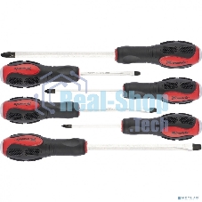 Набор отверток Matrix ударных 6шт. ph1x75 ph2x100 ph3x150 sl5x75 sl6x100 sl8x150 crv