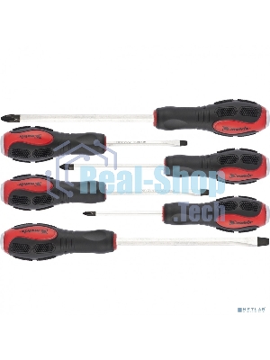 Набор отверток Matrix ударных 6шт. ph1x75 ph2x100 ph3x150 sl5x75 sl6x100 sl8x150 crv