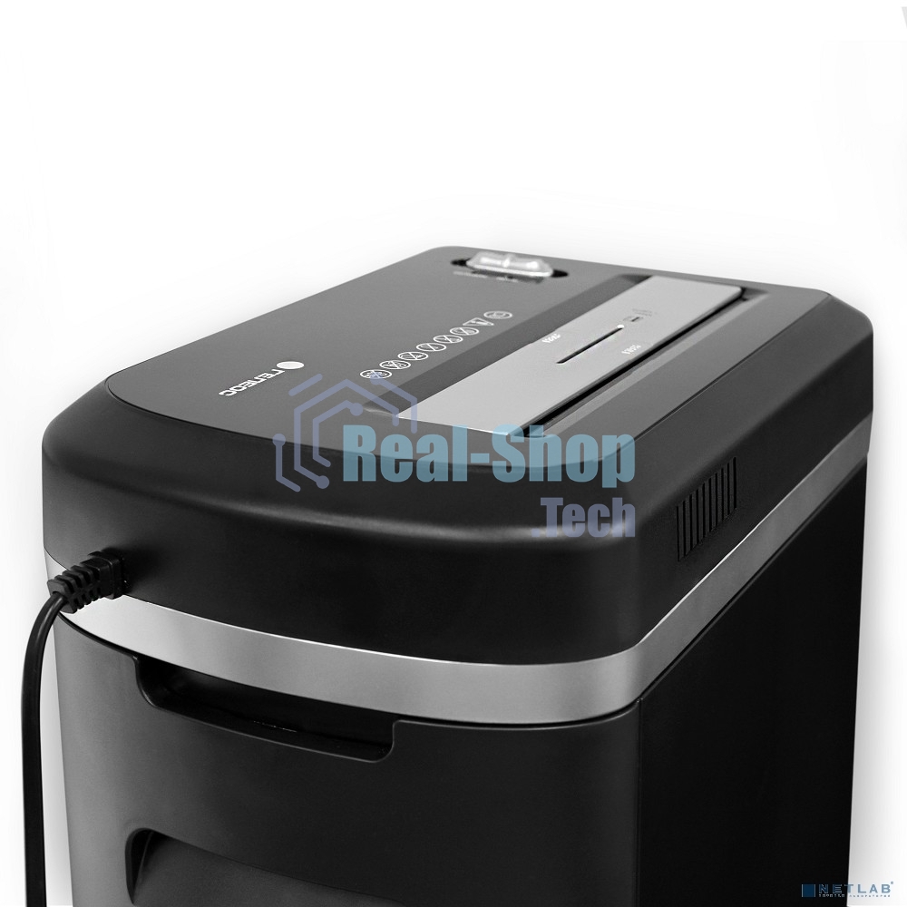 Шредер ГЕЛЕОС УМ22-5, DIN P-5 (5 ур-нь секр.), фрагмент 2х8мм, 9-10 лист (70г/м2), CD/пл.карты/скрепки/скобы, 22 литра