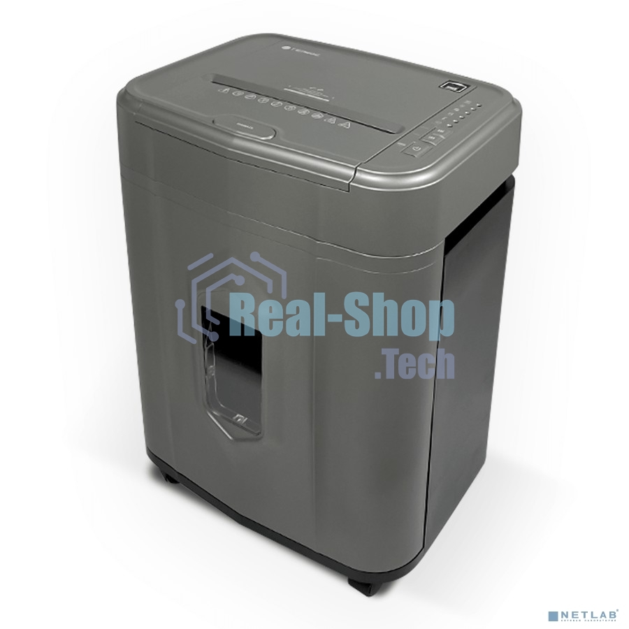 Шредер Heleos АП23-5 серый/серебристый с автоподачей (секр.P-5) фрагменты 145лист. 23лтр. скрепки скобы пл.карты