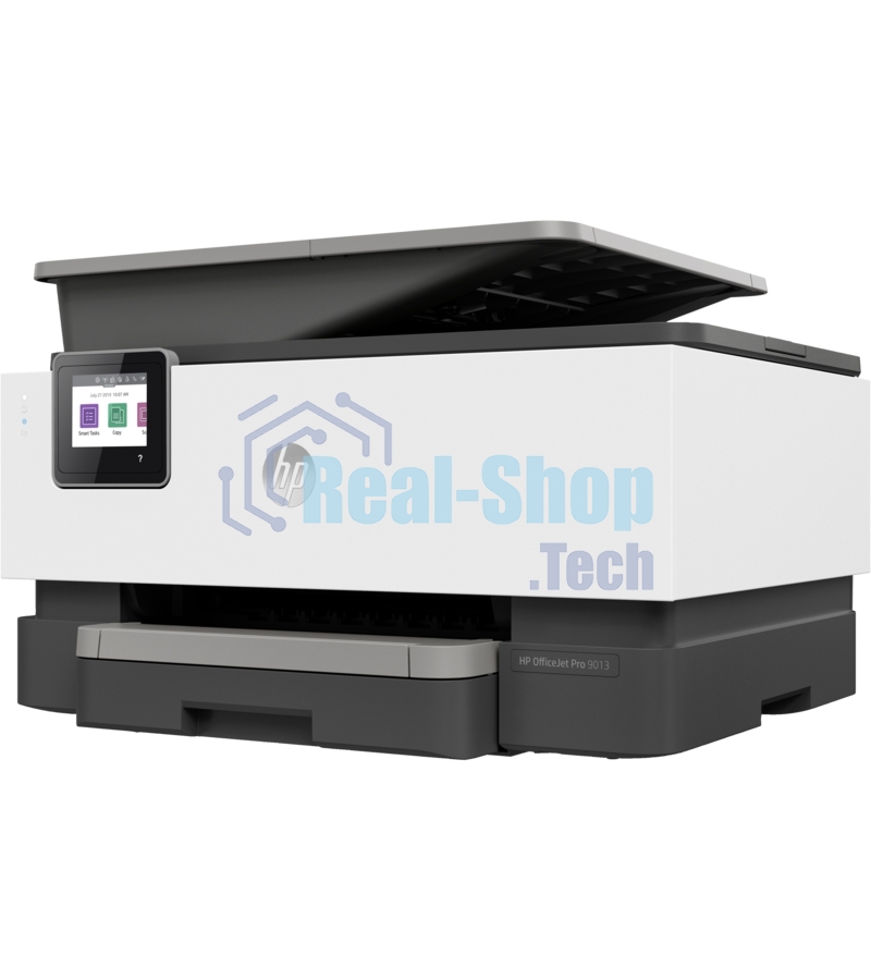 МФУ струйное HP OfficeJet Pro 9013 AiO Printer, A4, цветной, печ. до 32/18 стр/мин. (ч/б/цв.), скан. до 8 стр/мин., 1200 x 4800 dpi (печ.), 1200x1200dpi (скан.), USB, RJ-45, Wi-Fi