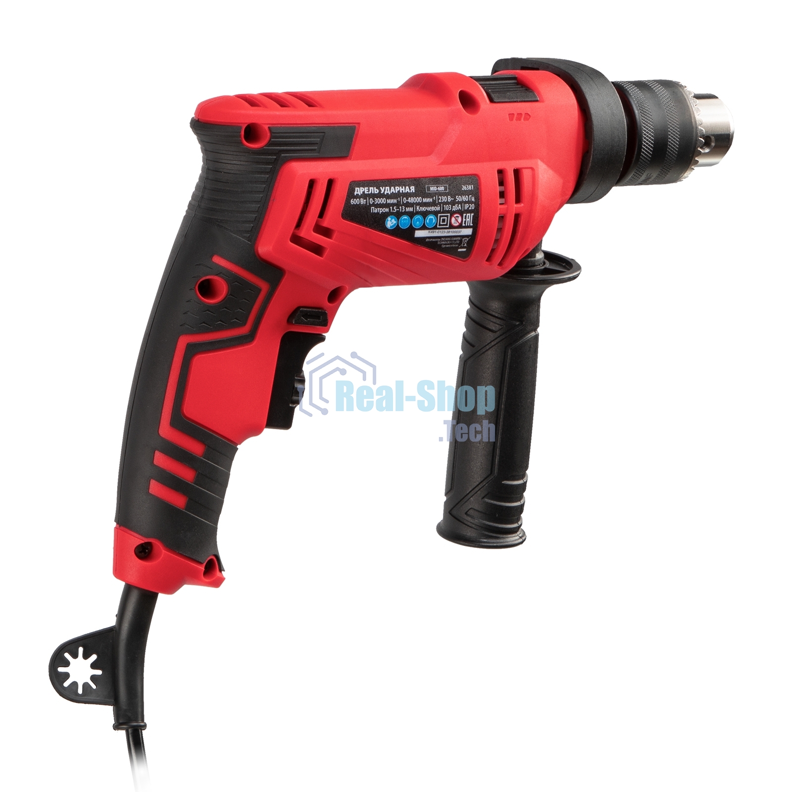 Дрель ударная MTX MID-600, 600 Вт, 0-3000 об/мин, 0-48000 уд/мин