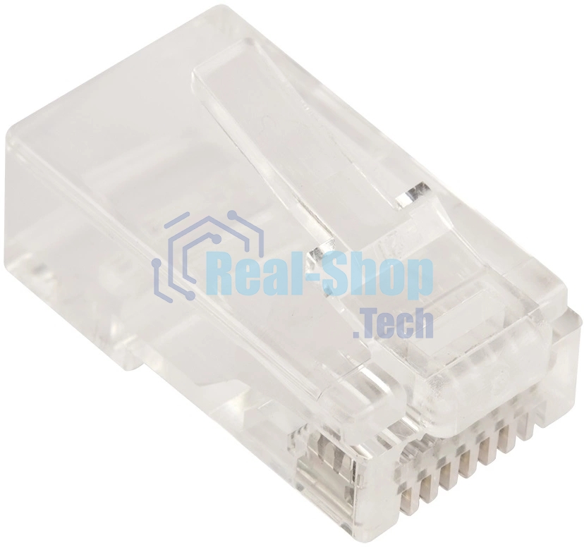 Коннектор LANMASTER RJ45 тип EZ, 8P8C, UTP, Cat.5e, универсальный, со вставкой, покрытие 50 микрон,100 шт.