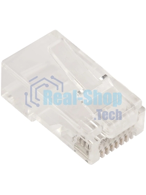Коннектор LANMASTER RJ45 тип EZ, 8P8C, UTP, Cat.5e, универсальный, со вставкой, покрытие 50 микрон,100 шт.