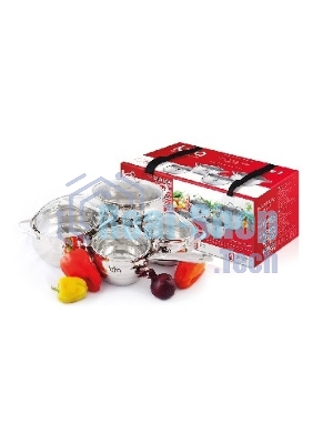 Набор посуды Lara LR02-87 Apple 8 предметов (сотейник 2.0 л, кастрюли: 2.0 л, 3.6 л, 6.1 л)