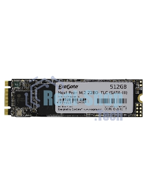 Накопитель SSD ExeGate NextPro+ UV500TS512, 512Gb, M.2 2280, SATA III, R/W 568/500