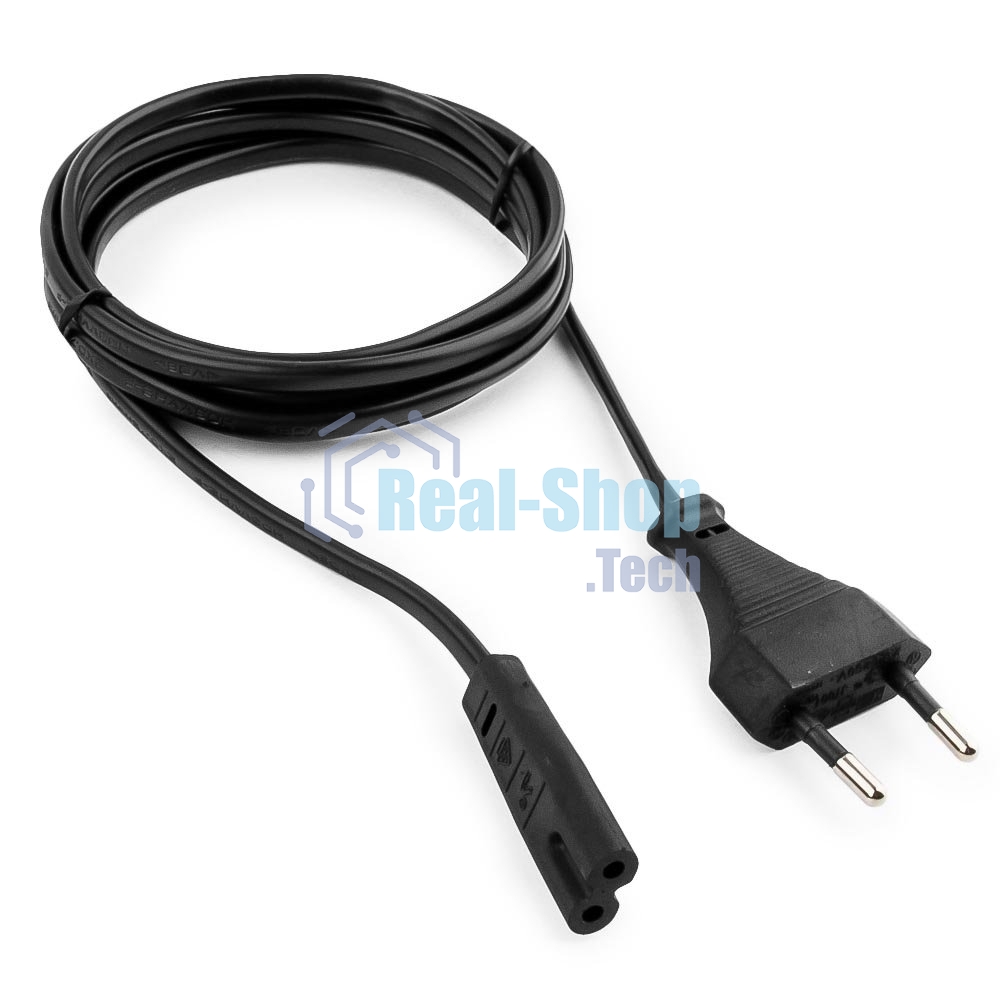 Кабель питания для ноутбуков, аудио/видео техники Gembird PC-184-VDE-1.8М, 1,8м, VDE, 2-pin, черный, пакет
