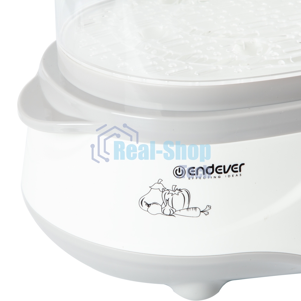 Пароварка электрическая Endever Vita-170, белый/серый, мощность 1000 Вт, объем 11 л