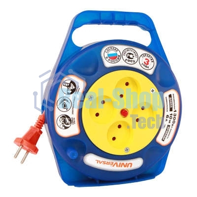 Удлинитель 4х10 м без заземл. 6А IP20 У6-015 термо ПВС 2х0.75 в закрытом корпусе защ. шторки UNIVersal 9633900