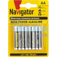Элемент питания алкалиновый Navigator NBT-NE-LR6-BP4 (блист.4шт)