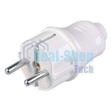 Вилка Iek EVP10-16-01-K01 ВПп10-01-Ст разборная прямая с з/к 16А белая