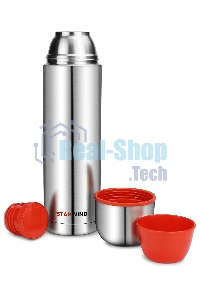 Термос Starwind 20-1200 1.2 л, серебристый/красный, картонная коробка