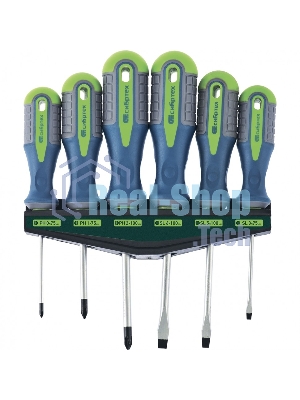 Набор отверток Сибртех, CrV, трехкомпонентные рукоятки, 6 предм