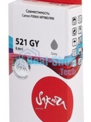 Картридж струйный Sakura 2937B004 (521 GY) для Canon, серый, 8,4 мл., 1400 к.