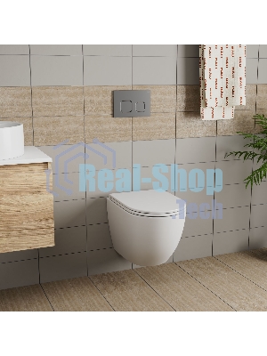 Комплект BAU 6 в 1: усиленная инсталляция BAU IDEAL, унитаз подвесной безободковый торнадо обратного потока Bau Dream Hurricane-2, сиденье дюропласт микролифт, клавиша BAU,темно-серый металлик
