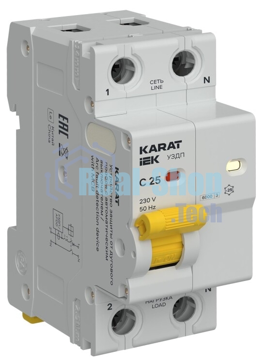 Устройство защиты от дугового пробоя KARAT УЗДП с авт. выкл. 1P+N C 25A IEK KA-DP11-1-025-C