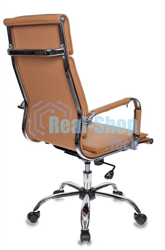 Кресло руководителя Бюрократ CH-993/camel светло-коричневый, искусственная кожа, крестовина хромированная