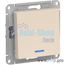 Выключатель 1-клавишный с подсветкой, сх.1а, 10АХ, механизм, бежевый